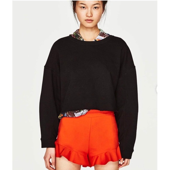 Zara Frill Frilly Ruffle Hem Orange 